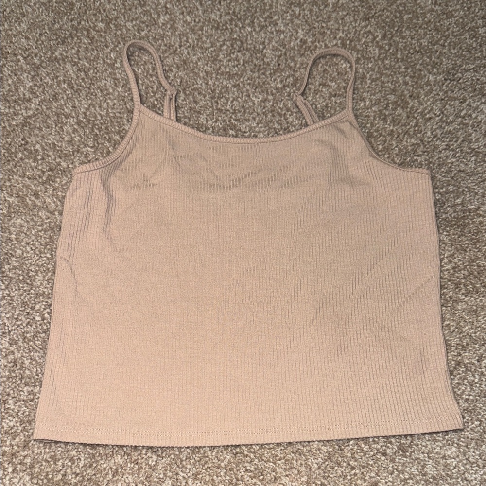 American Eagle Outfitters Beige Ribbed Camisole